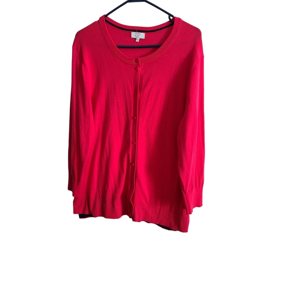 Womens Crown & Ivy Pink Cardigan Size 1X